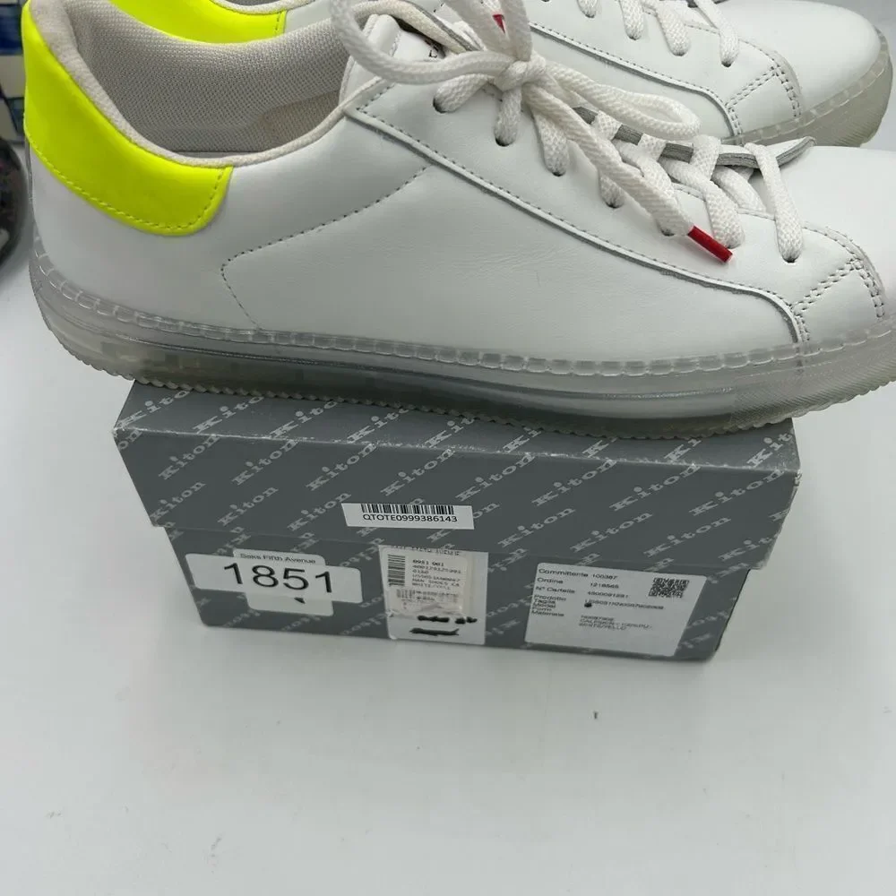 Men's Kiton Leather low top sneakers size 46 made in Italy